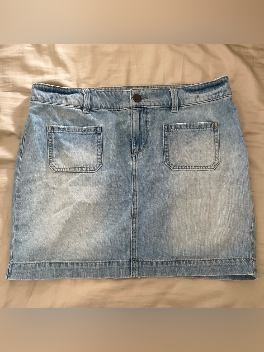 LOFT Light Blue Denim Mini Skirt
